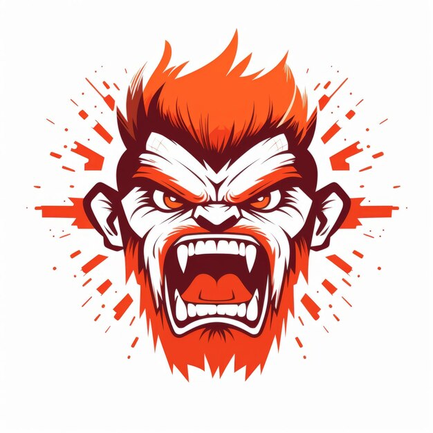 Photo intense energy angry wolf and gorilla graphic designinspired illustrations
