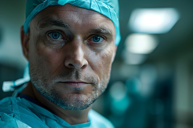 Intense Focus Closeup of a Medical Professional in a Hospital Setting Concept Medical Professional Hospital Setting Intense Focus Closeup Shot