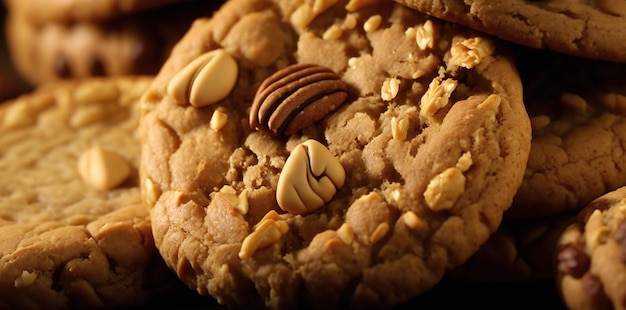 Intense focus on these tasty biscuits with nuts