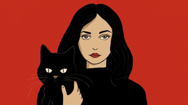 Photo intense gaze a colorized illustration of jolie by jean jullien