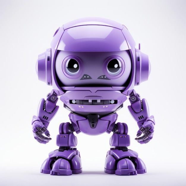 Intense Gaze Purple Robot With Konica Big Mini Style