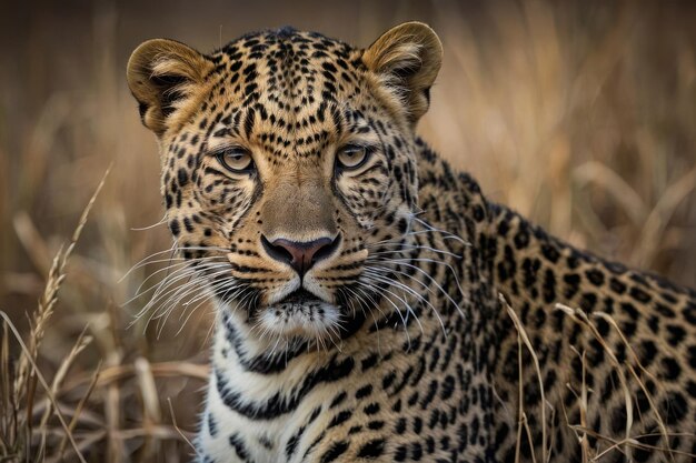Интенсивный взгляд дикого леопарда