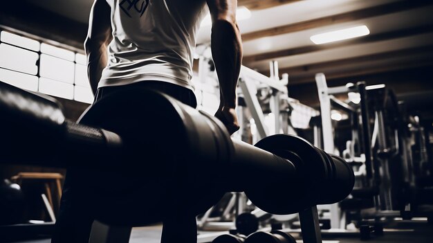 Intense Gym Session in Black and White