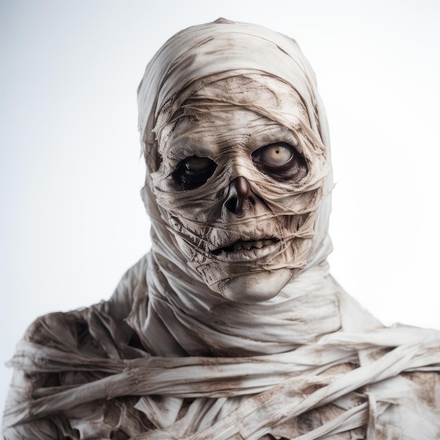 Intense Portraiture The Twisted White Mummy In A Mummy Mask