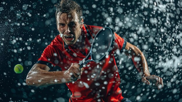 Photo intense racquetball match