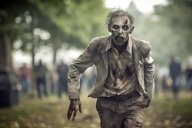 Intense zombie sprint naar de kijker