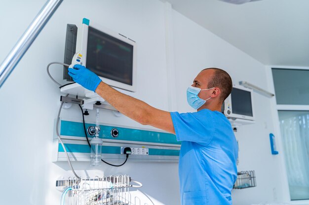 Intensive Caring of the patient in hospital Intensive Care Unit