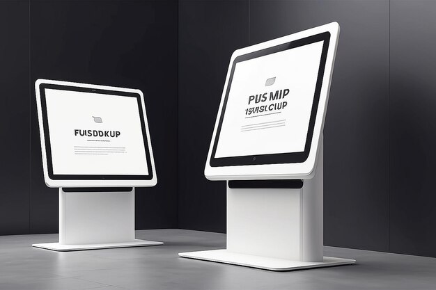 Interactieve Kiosk Mockup met lege witte ruimte op het scherm voor uw creatieve presentaties