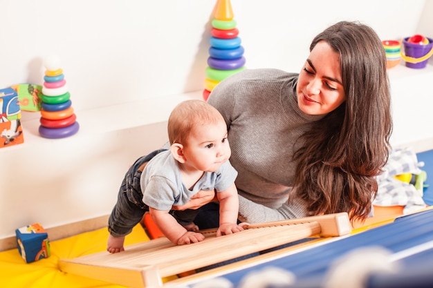 Interaction between mother and baby