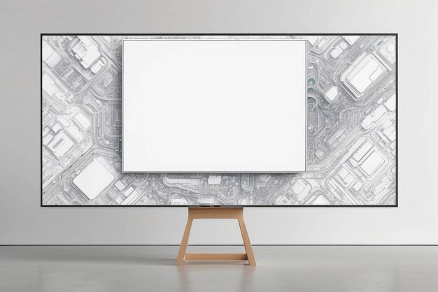 Interactive AIgenerated art in a tech symposium mockup with blank white empty space for placing your design