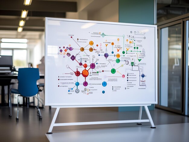 Photo interactive whiteboard mockup for creative ideas ai generated