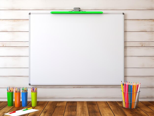 Photo interactive whiteboard mockup for creative ideas ai generated