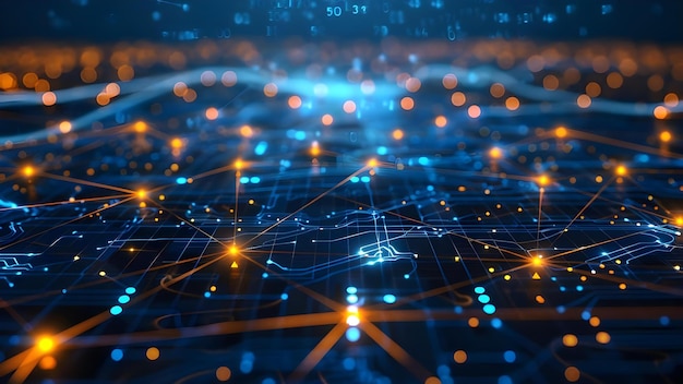 Interconnected Circuits Grid Emitting Soft Glow A Symbol of Future Business Internet Technology Concept Future Technology Business Innovation Internet Connectivity Circuit Grid Soft Glow