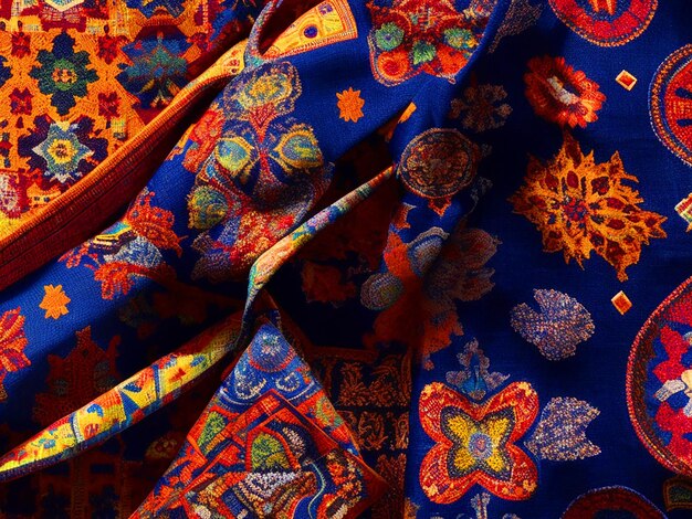 Photo interconnected fabric made up of various cultural patterns hd free image download