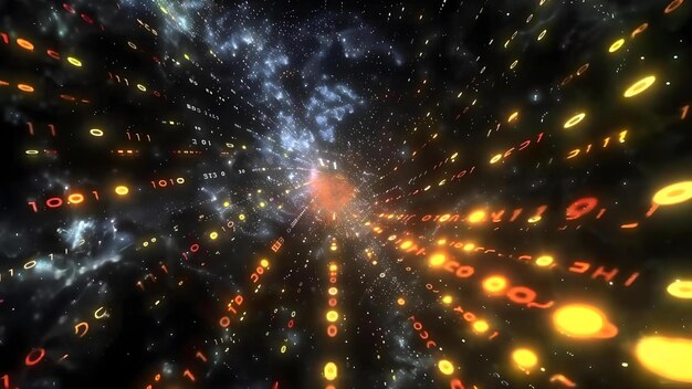 interconnected nodes d abstract digital background with flowing binary code concept abstract art digital background binary code interconnected nodes flowing design