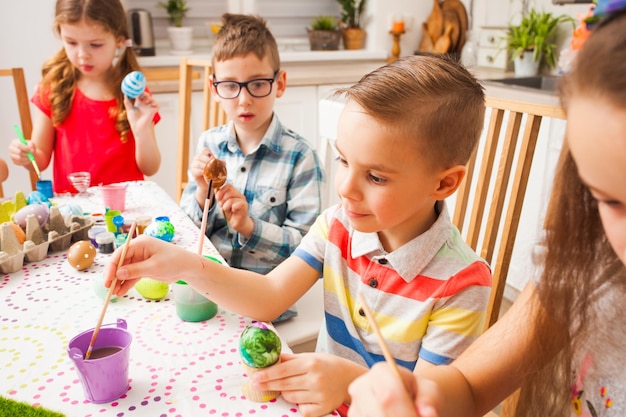 Interesting activities for children - painting eggs master class, preparing for Easter.