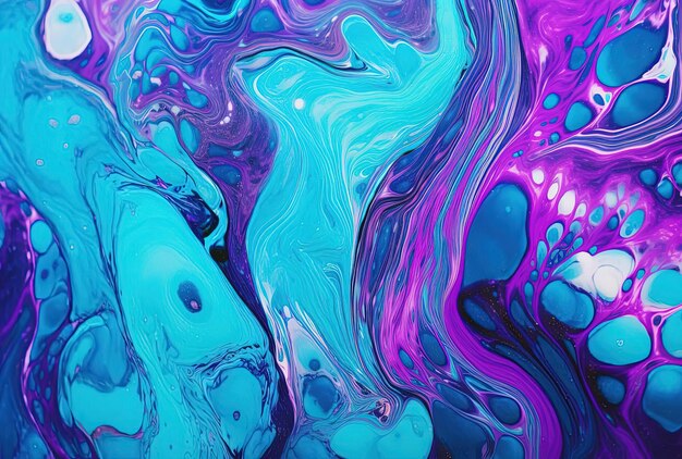 An interesting close up image of a vibrantly colored liquid in the style of marbleized