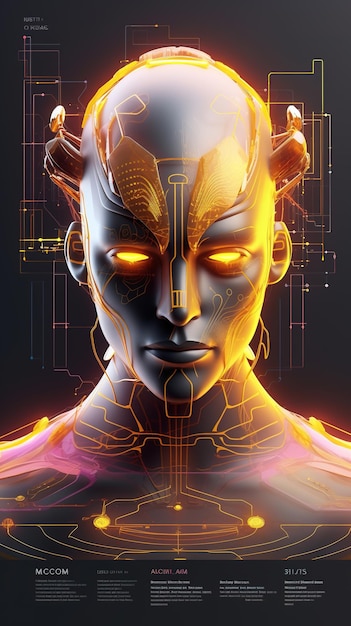 interface Man face Graphical abstract high tech Generative AI