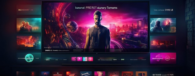 interface of streaming service website online movie theatre