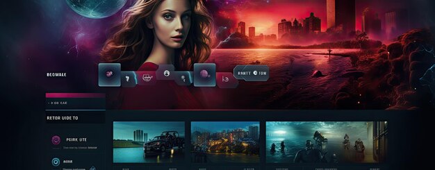 interface of streaming service website online movie theatre