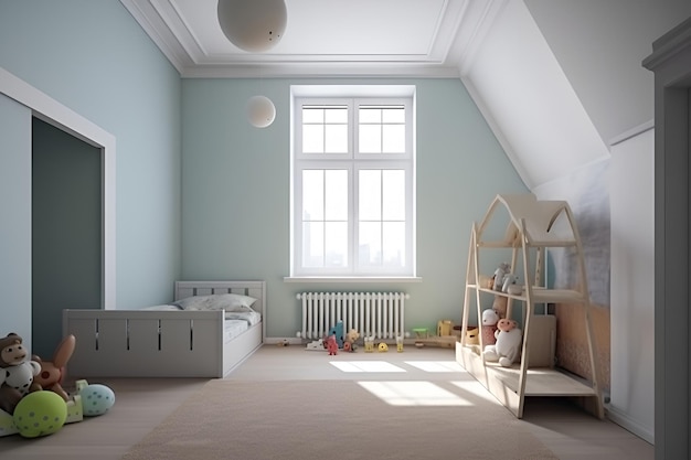 Interieur in klassieke stijl van kinderkamer AI gegenereerd