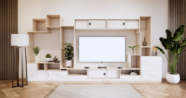 Interieur, kabinet in moderne lege ruimte op woonkamer. 3D-rendering