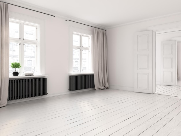 Interieur lege kamer 3D-rendering