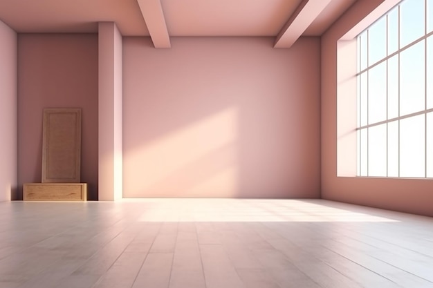 Interieur lege kamer minimalistische achtergrond 3D-rendering