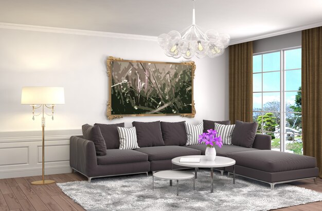 Interieur met sofa gemaakt illustratie