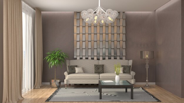 Interieur met sofa gemaakt illustratie