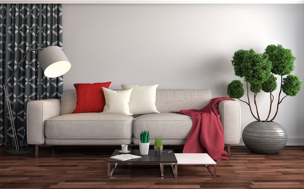 Interieur met sofa.