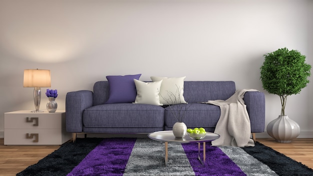 Interieur met sofa.