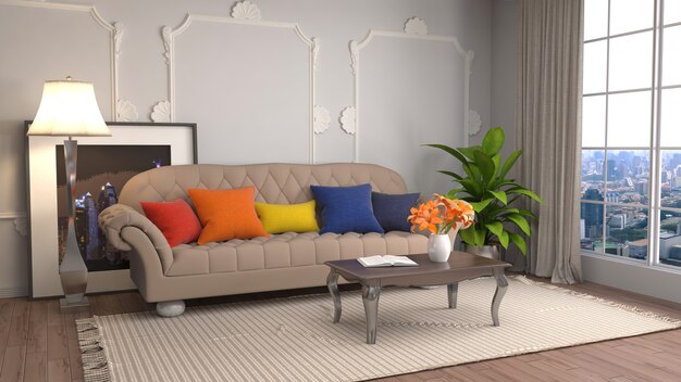 Interieur met sofa