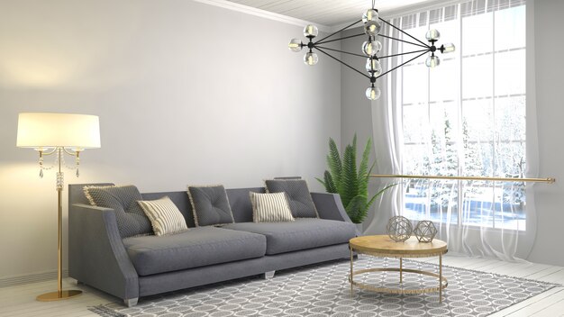 Interieur met sofa