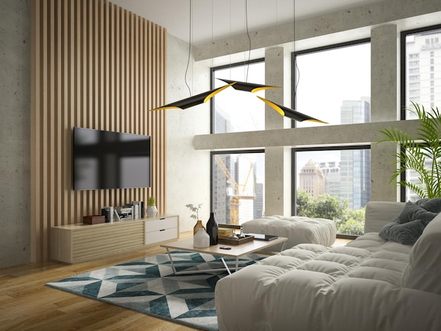 Interieur modern design kamer 3D illustratie