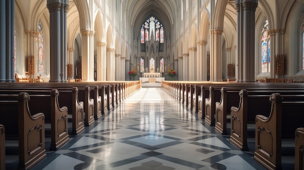 Interieur van de glazen kathedraal