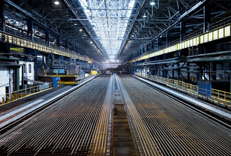 Foto interieur van de industrie op een zonnige dag