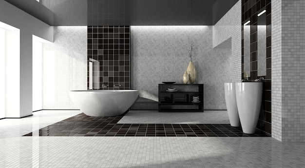 Interieur van de moderne badkamer 3D