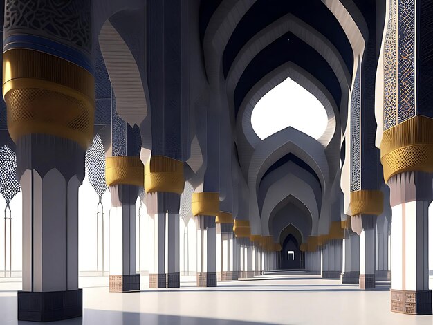 interieur van de moskee gemaakt met generatieve ai