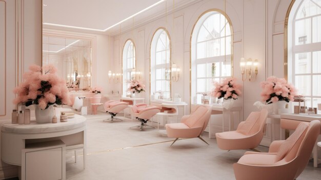 Interieur van de nagelsalon