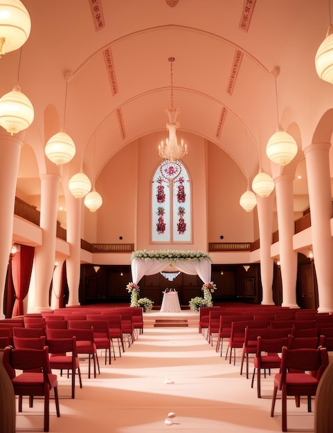 interieur van de trouwzaal zonder mensen of enig mens en dier