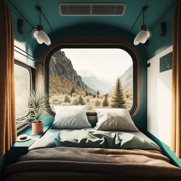 Interieur van een camper generatieve ai