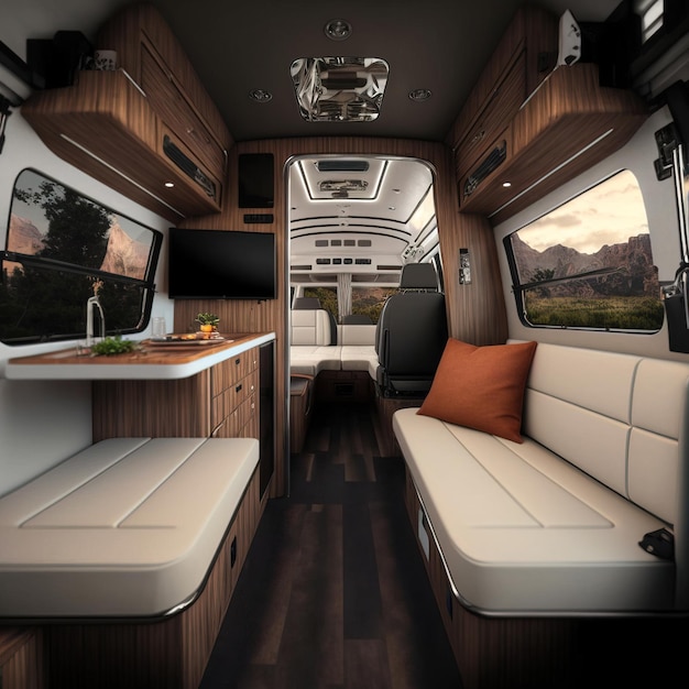 Interieur van een camper generatieve ai