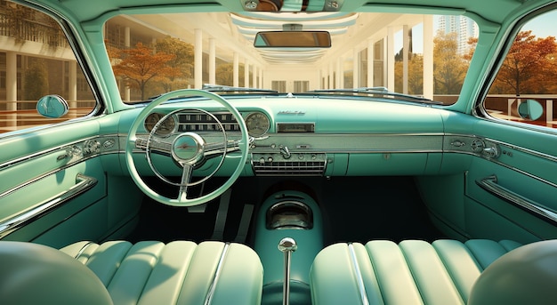 Interieur van een klassieke vintage auto