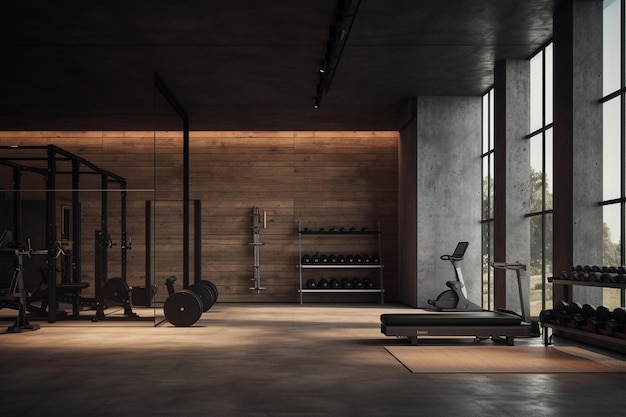 Interieur van een moderne, minimalistische sportschool