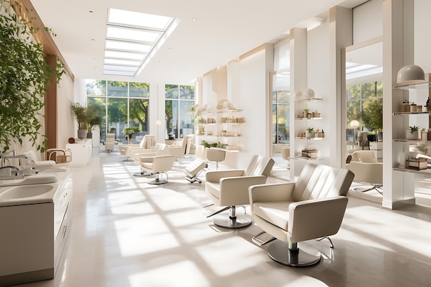 Foto interieur van een moderne schoonheidssalon 3d-weergave mock-up