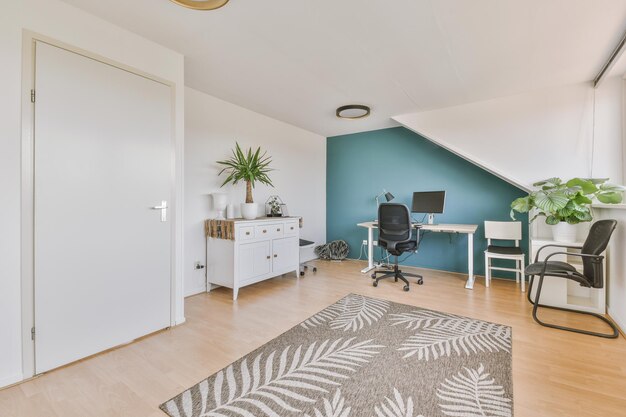 Interieur van een moderne werkplek thuis