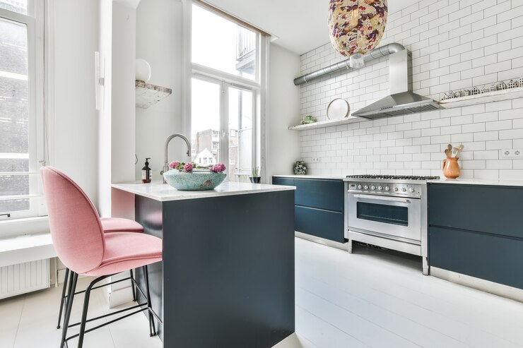 Foto interieur van een prachtige keuken van een elite huis