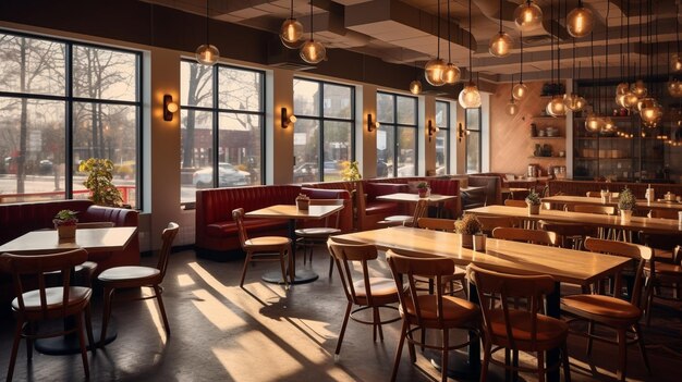 Interieur van een restaurant in klassieke stijl Generatieve AI