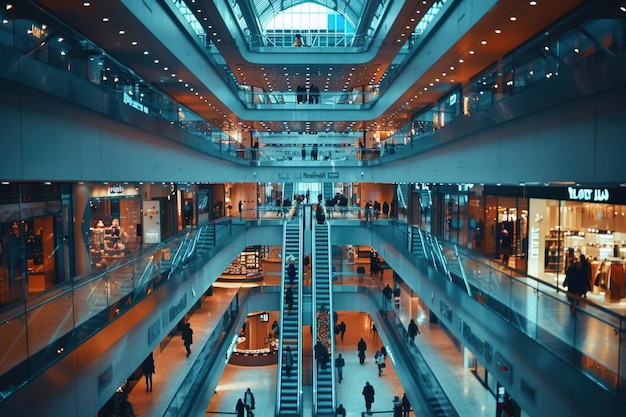 Foto interieur van een winkelcentrum